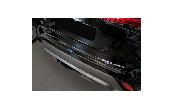 Black stainless steel bumper protector suitable for Toyota Highlander (XU70) 2020- 'Hybrid'