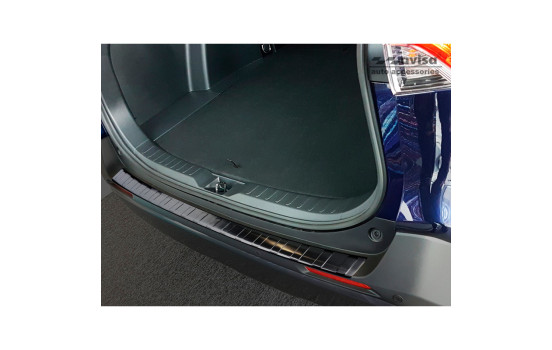 Black stainless steel bumper protector suitable for Toyota RAV4 (5th Gen.) 2018- 'Ribs'