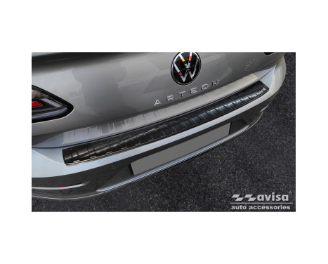 Black stainless steel bumper protector suitable for Volkswagen Arteon Shooting Brake 2020- 'Ribs', Image 5