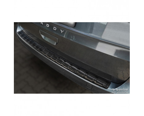 Black stainless steel bumper protector suitable for Volkswagen Caddy V 2020- 'Ribs'