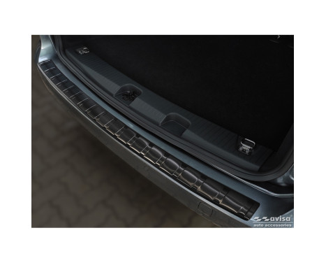 Black stainless steel bumper protector suitable for Volkswagen Caddy V 2020- 'Ribs', Image 2