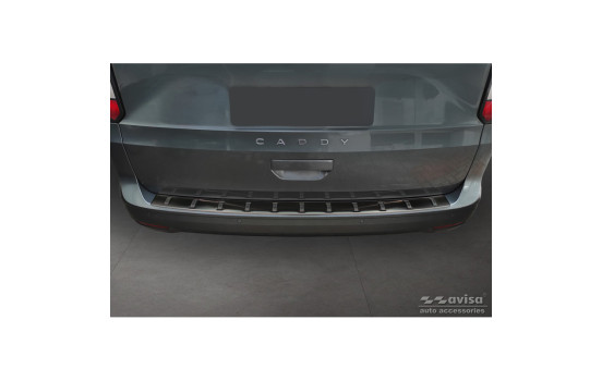 Black stainless steel bumper protector suitable for Volkswagen Caddy V Cargo & Combi 2020- 'STRONG EDITION', Image 2