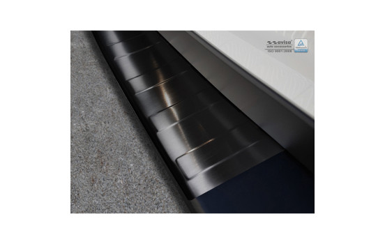 Black stainless steel bumper protector suitable for Volkswagen Crafter TGE 2017- 'Ribs', Image 5