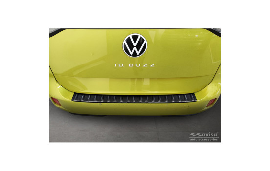 Black stainless steel bumper protector suitable for Volkswagen ID.Buzz 2022- 'Ribs', Image 2