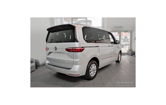 Black stainless steel bumper protector suitable for Volkswagen Multivan T7 2021- 'Ribs', Image 5