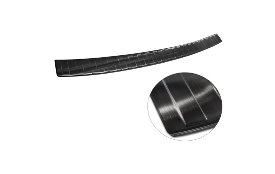 Black stainless steel bumper protector suitable for Volkswagen Multivan T7 2021- 'Ribs', Image 6