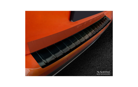Black stainless steel bumper protector suitable for Volkswagen T-Cross 2019- 'Ribs', Image 2