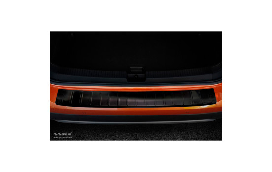 Black stainless steel bumper protector suitable for Volkswagen T-Cross 2019- 'Ribs', Image 3