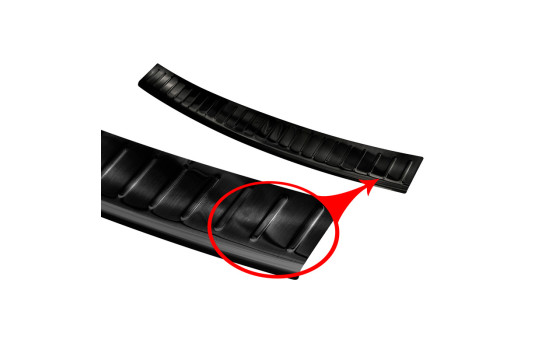 Black stainless steel bumper protector suitable for Volkswagen T-Cross 2019- 'Ribs', Image 6