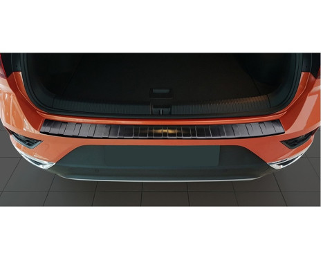 Black stainless steel bumper protector suitable for Volkswagen T-Roc 11/2017- 'Ribs'