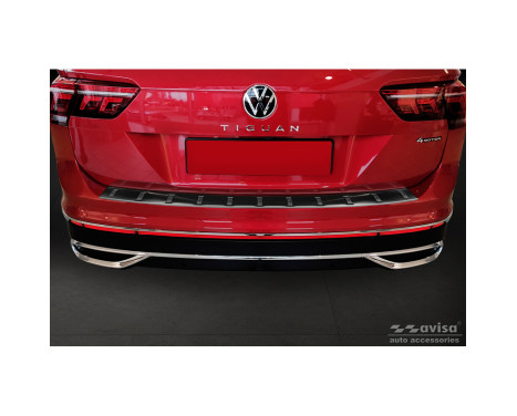 Black stainless steel bumper protector suitable for Volkswagen Tiguan II 2016-2020 & Facelift 2020- 'STRONG, Image 2