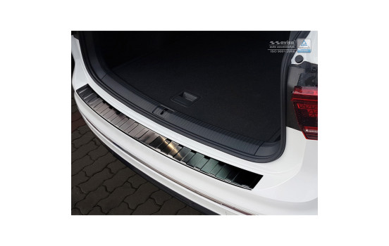 Black stainless steel bumper protector suitable for Volkswagen Tiguan II incl. Allspace 2016- 'Ribs'