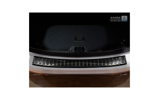 Black stainless steel bumper protector suitable for Volvo V60 2010- 'Ribs', Image 3