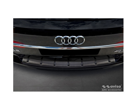 Black Stainless Steel Rear Bumper Protector Audi A6 (C8) Avant incl. S-Line 2023- 'STRONG EDITION'