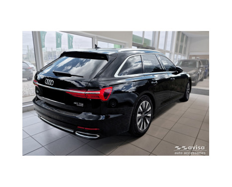 Black Stainless Steel Rear Bumper Protector Audi A6 (C8) Avant incl. S-Line 2023- 'STRONG EDITION', Image 5