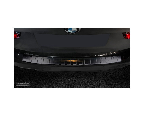 Black stainless steel rear bumper protector BMW 3-Series G21 Touring M-Package 2018-, Image 3