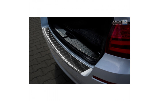 Black stainless steel rear bumper protector BMW 5-Series F11 Touring 2010- 'Ribs'