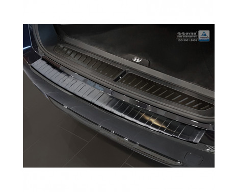Black Stainless Steel Rear bumper protector BMW 5-Series G31 Touring 2016- 'Ribs'