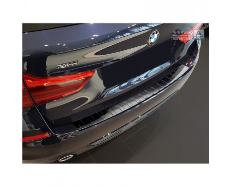 Black Stainless Steel Rear bumper protector BMW 5-Series G31 Touring 2016- 'Ribs', Image 2
