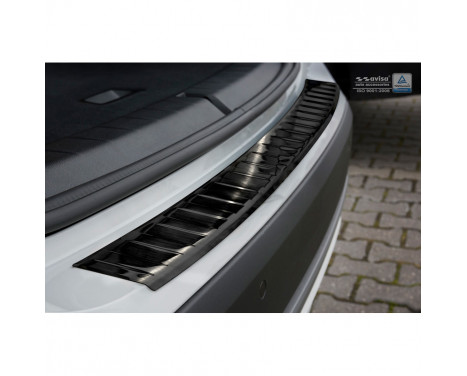 Black stainless steel rear bumper protector BMW X1 (F48) Facelift 2015- 'RIbs'