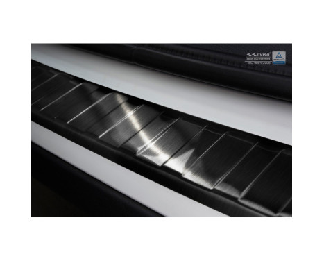 Black stainless steel rear bumper protector BMW X1 (F48) Facelift 2015- 'RIbs', Image 4
