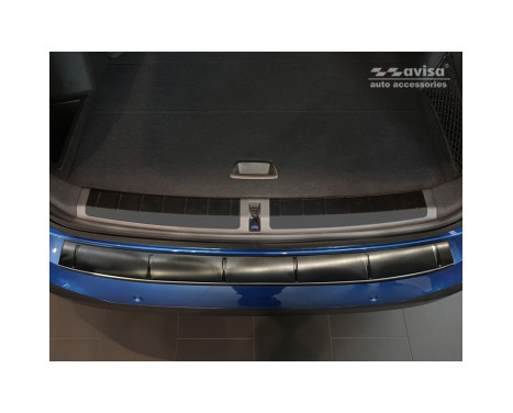 Black stainless steel rear bumper protector BMW X1 II F48 M-package 2015- 'Ribs', Image 3
