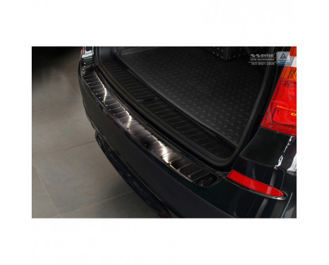 Black stainless steel rear bumper protector BMW X3 F25 2010-2014 'RIbs'