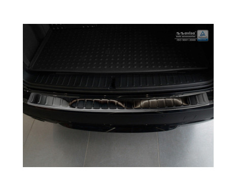Black stainless steel rear bumper protector BMW X3 F25 2010-2014 'RIbs', Image 2
