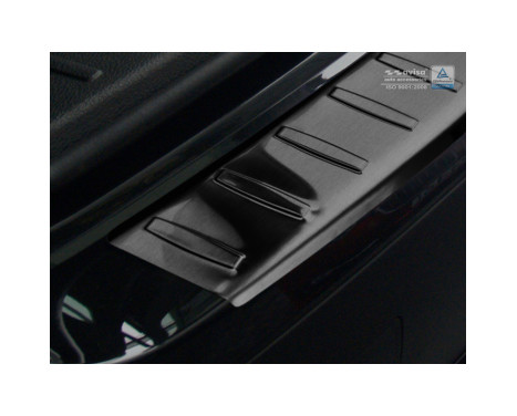 Black stainless steel rear bumper protector BMW X3 F25 2010-2014 'RIbs', Image 3
