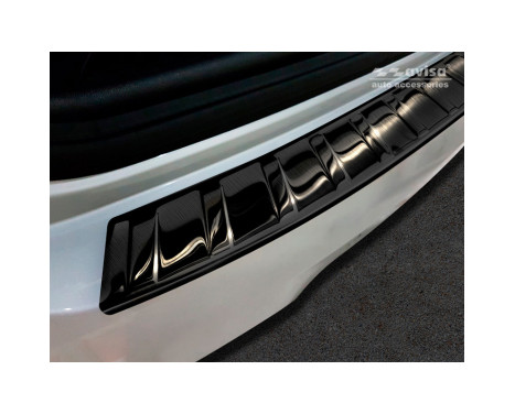 Black stainless steel rear bumper protector BMW X3 G01 M-package 2017- 'Ribs', Image 2