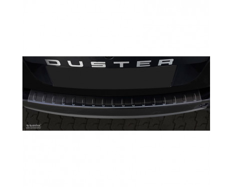 Black stainless steel rear bumper protector Dacia Duster 2010-2017 'Ribs'