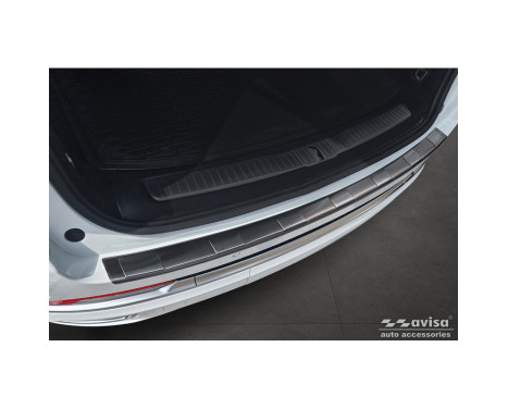 Black Stainless Steel Rear Bumper Protector Fits Jeep Grand Cherokee V (WL) 2022- 'Ribs', Image 4