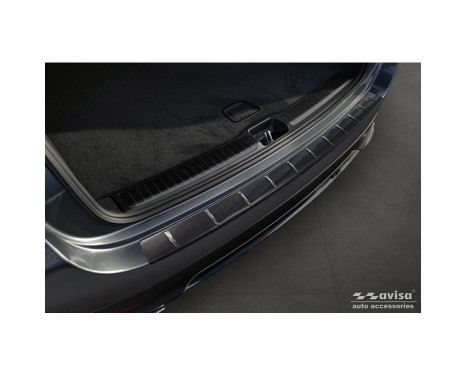 Black Stainless Steel Rear Bumper Protector Fits Mercedes GLE II (W167) Facelift 2023- 'Ribs'