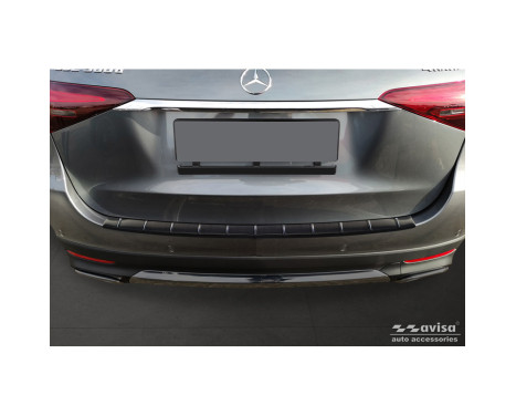 Black Stainless Steel Rear Bumper Protector Fits Mercedes GLE II (W167) Facelift 2023- 'Ribs', Image 3