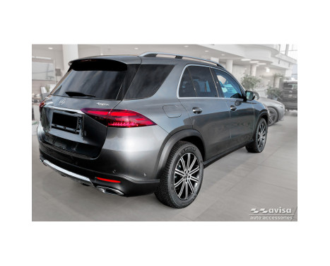 Black Stainless Steel Rear Bumper Protector Fits Mercedes GLE II (W167) Facelift 2023- 'Ribs', Image 4