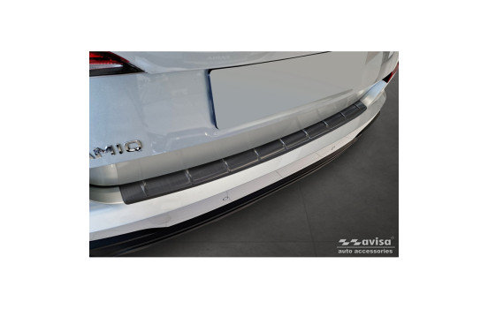 Black Stainless Steel Rear Bumper Protector Fits Skoda Kamiq Facelift 2023- 'Ribs'