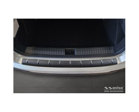 Black Stainless Steel Rear Bumper Protector Fits Skoda Kamiq Facelift 2023- 'Ribs', Image 3