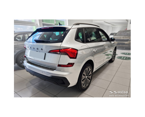 Black Stainless Steel Rear Bumper Protector Fits Skoda Kamiq Facelift 2023- 'Ribs', Image 4