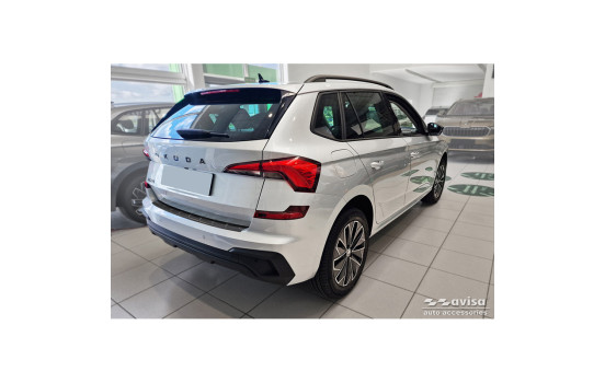 Black Stainless Steel Rear Bumper Protector Fits Skoda Kamiq Facelift 2023- 'Ribs', Image 4