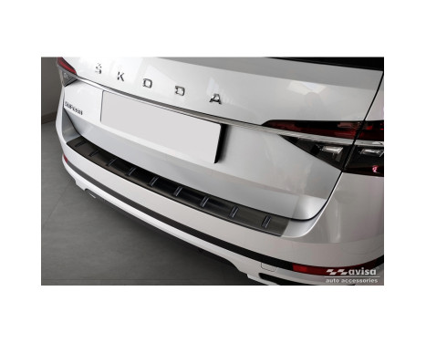 Black Stainless Steel Rear Bumper Protector for Skoda Superb III Combi 2015-2023 incl. Scout