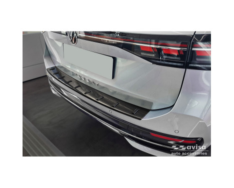 Black Stainless Steel Rear Bumper Protector for Volkswagen Passat Variant (CJ5) incl. R-Line & Hybrid