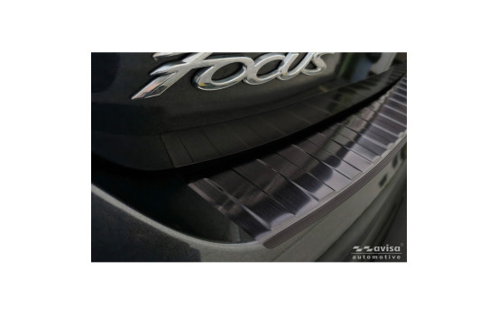 Black stainless steel rear bumper protector Ford Focus III HB Facelift 2014-2018 & Fiesta 2017-2023, Image 2