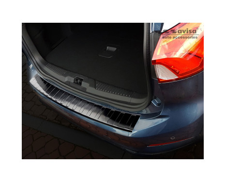 Black stainless steel rear bumper protector Ford Focus IV Kombi 2018- 'Ribs', Image 2