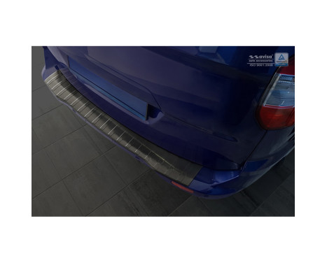 Black Stainless Steel Rear Bumper Protector Ford Tourneo Courier / Transit Courier 2014- 'Ribs', Image 2