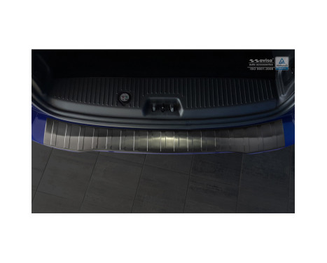 Black Stainless Steel Rear Bumper Protector Ford Tourneo Courier / Transit Courier 2014- 'Ribs', Image 3