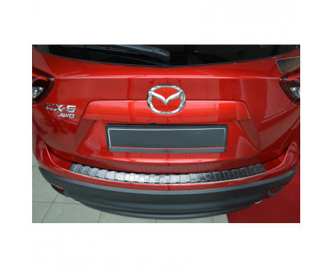 Black stainless steel rear bumper protector Mazda CX-5 2012- 'Ribs', Image 2