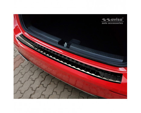 Black stainless steel rear bumper protector Mercedes A-Class W177 2018 - 'Ribs'