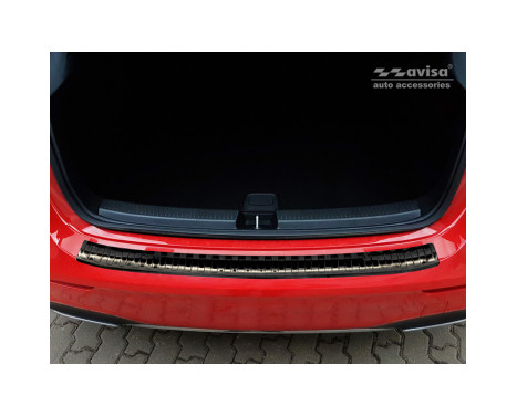 Black stainless steel rear bumper protector Mercedes A-Class W177 2018 - 'Ribs', Image 4