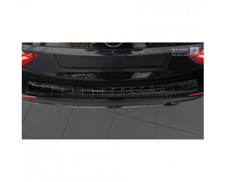 Black stainless steel rear bumper protector Mercedes E-Class W213 Kombi 2016- 'Ribs', Image 2