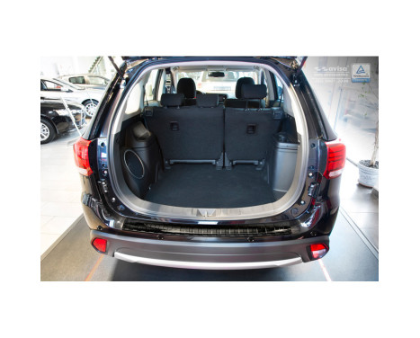 Black Stainless Steel Rear Bumper Protector Mitsubishi Outlander III Facelift 2015- 'RIbs', Image 3